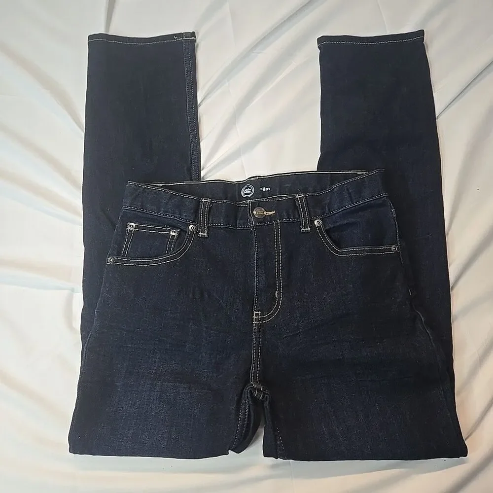 Slim Pants for Boys Wonder Nation Sz 16 Blue Jeans Adjustable Waistband Stretch